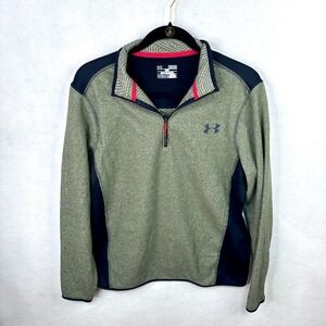 Under Armour ColdGear Quarter Zip Pullover Mens Medium Olive Green Excellent